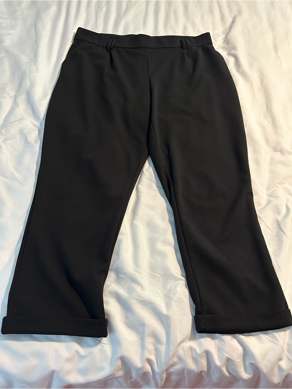 Cropped Black Women's Ponte Ankle Pants